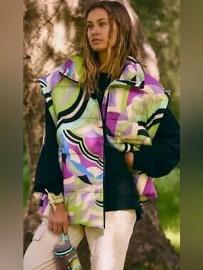 NWT Free People In A Bubble Printed Puffer Vest